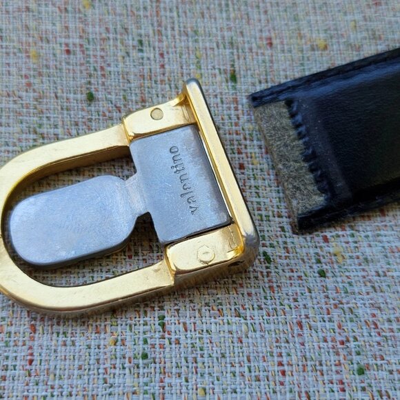 Vintage Valentino Belt Dark Brown Genuine Leather Unisex Waistband Made in Italy main image 4